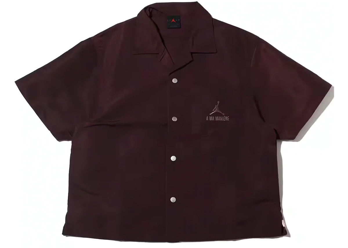 Jordan X A Ma Maniere Warm Up Shirt Mahogany