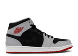 Jordan 1 Mid Black Gym Red Wolf Grey