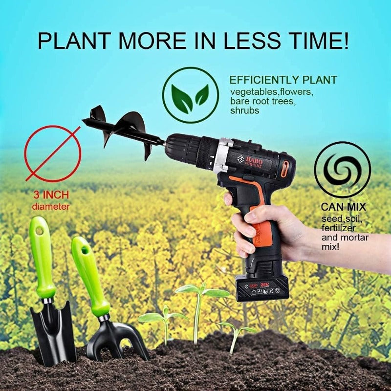 Heavy-Duty Bulb Planter Auger Drill - Spiral Garden Tool with Rapid Hole Digger, Compatible for Drill for, Weed & Root Removal, Spiral Drill Bit