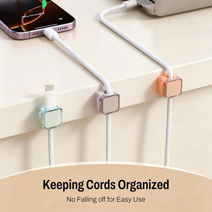 6 Pack Magnetic Cable Clips, Adjustable Cable Holder, Smooth Cord Organizer