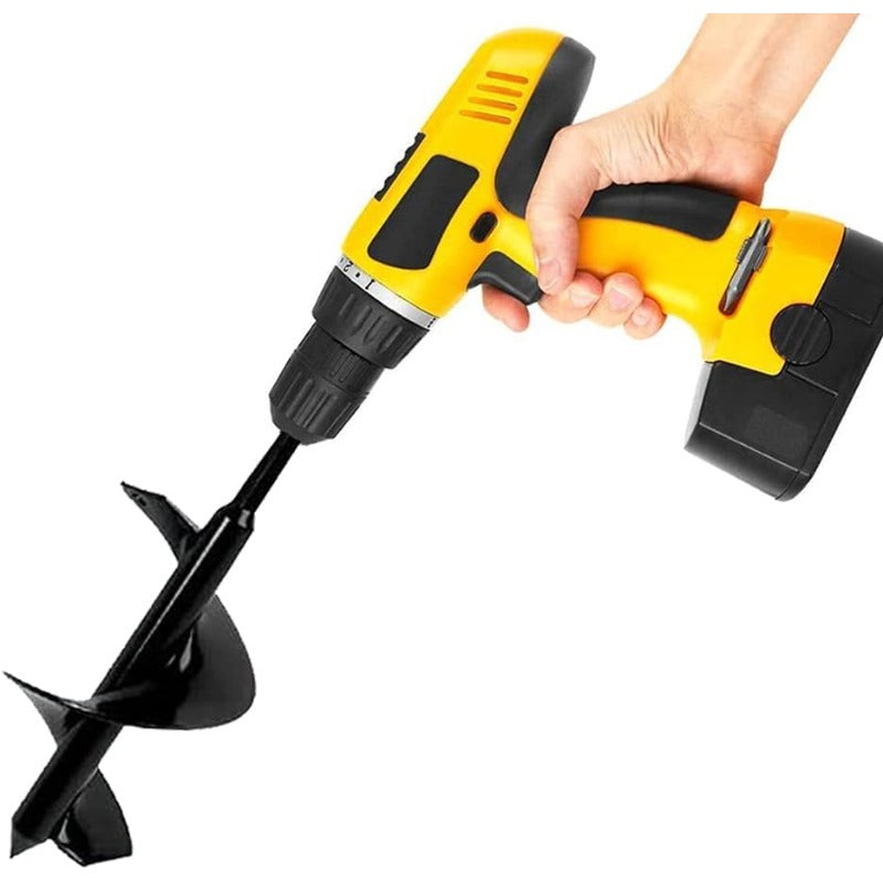 Heavy-Duty Bulb Planter Auger Drill - Spiral Garden Tool with Rapid Hole Digger, Compatible for Drill for, Weed & Root Removal, Spiral Drill Bit