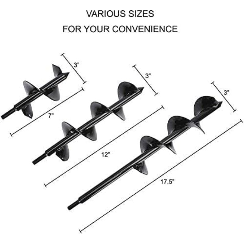 Heavy-Duty Bulb Planter Auger Drill - Spiral Garden Tool with Rapid Hole Digger, Compatible for Drill for, Weed & Root Removal, Spiral Drill Bit