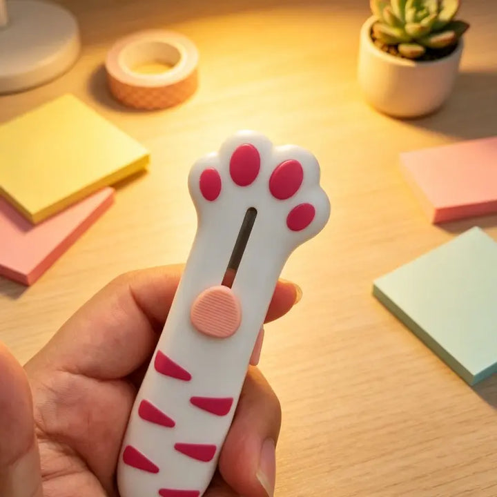 Cute Cat Claw Craft Knife, Creative Unboxing Tool, Stainless Steel Blade