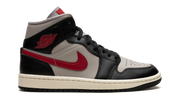 Jordan 1 Mid Black College Grey Gym Red (Women's)