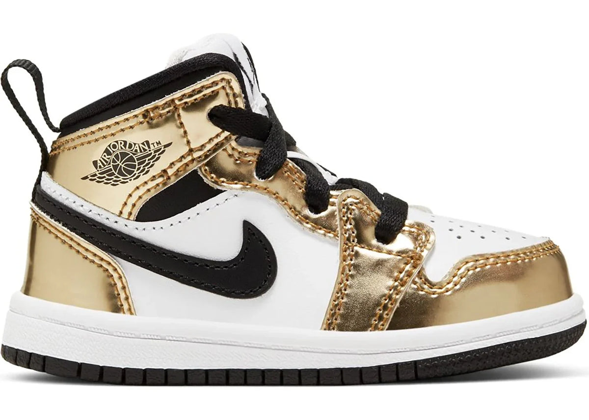 Jordan 1 Mid Metallic Gold Black White (TD)