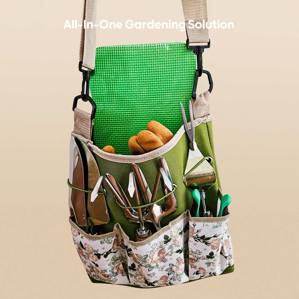 11pcs Heavy Duty All-in-One Garden Tool Set with Rust-Proof Tools & Ergonomic Crossbody Bag - Complete Lawn & Kit Suitable for Men & Women, Gardening Gift with Trenching\u002FShoveling\u002FRaking\u002FWeeding Tools