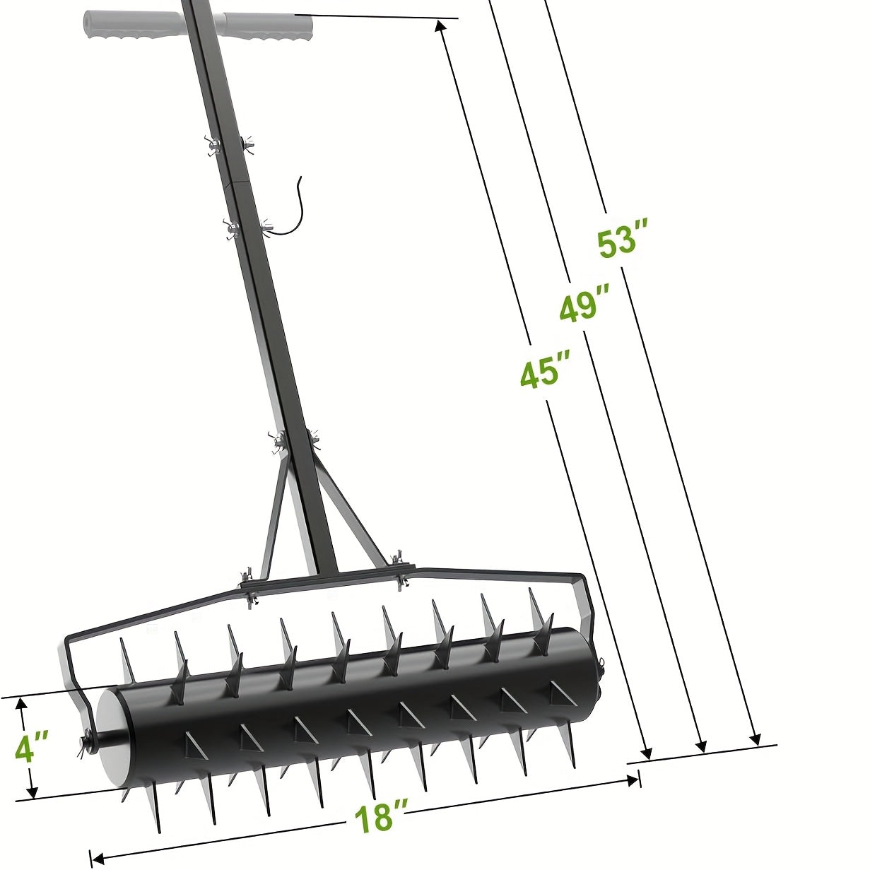 Heavy-Duty Manual Rolling Lawn Aerator with 18\