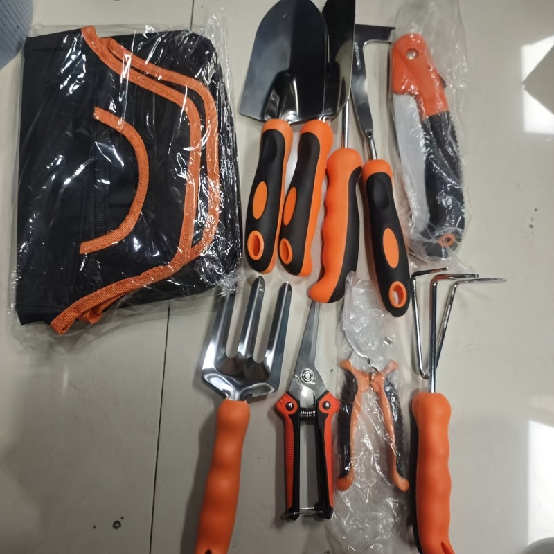 Gardening Tool Set, 10pcs Heavy-Duty Gardening Tools with Non-Slip Handles, Includes Gift Carry Bag, Festive Gift, Halloween, Christmas, Labour Day Present
