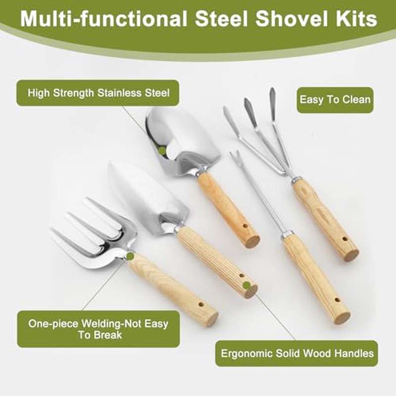 A Set of Gardening Tools Designed for Weeding, Planting, And Digging, Featuring a Stainless Steel Soil Sifter with a 1\u002F4 Inch Mesh And a Convenient Organizer Bag, Perfect As Gifts for Gardening Enthusiasts