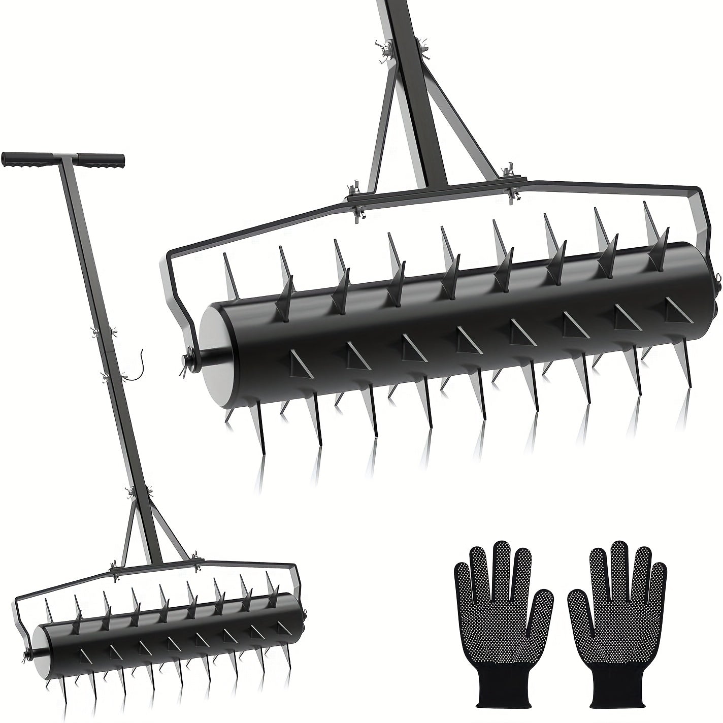 Heavy-Duty Manual Rolling Lawn Aerator with 18\