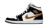 Jordan 1 Mid Patent Black White Gold